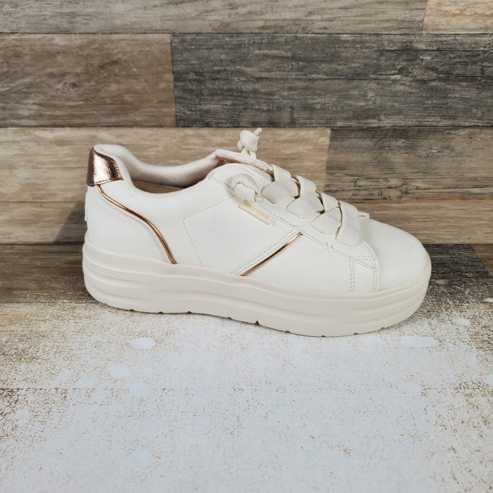 HEY DUDE Karina DBL Duo Classic Womens Shoes Sz 7 Egret Slip On Lace-Up Sneakers